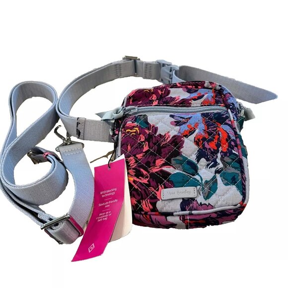 Vera Bradley Handbags - Vera Bradley RFID Small Convertible Crossbody in Neon Blooms NWT